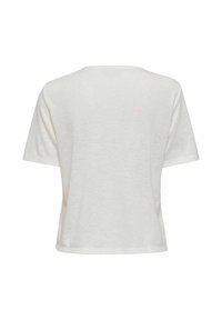 Witte t-shirt met korte mouwen, ronde hals, gestructureerde stof, relaxed fit, eenvoudige ontwerp zonder patronen of accenten, achteraanzicht.
