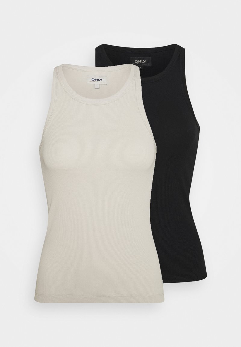 ONLY ONLLINDSAY TANK 2 PACK - Top - black/pumice stone