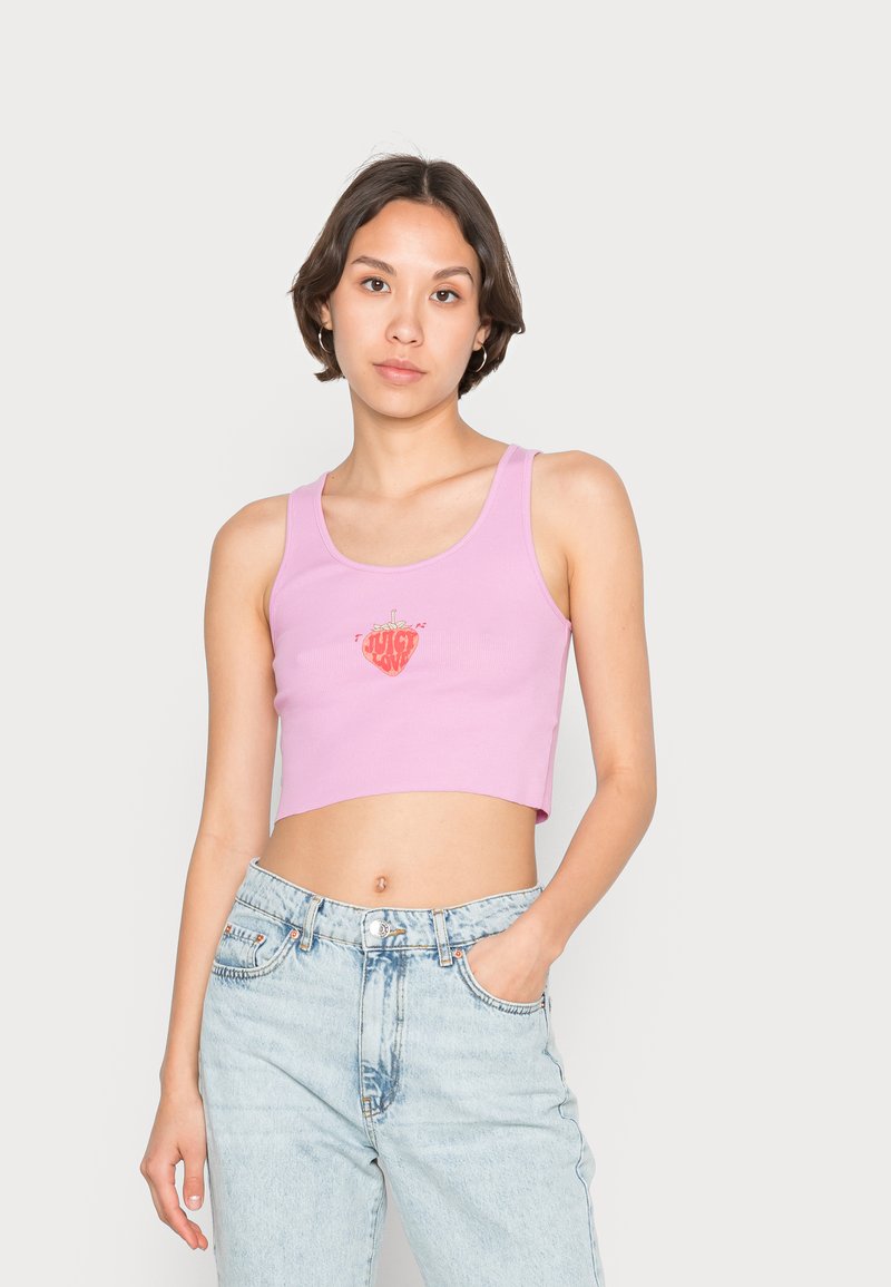 Damen T-Shirts | Cotton On CHOPPED GRAPHIC TANK Top poppy pink/red/pink - ZA23045 Damen T-Shirts | Cotton On CHOPPED GRAPHIC TANK Top poppy pink/red/pink - ZA23045
