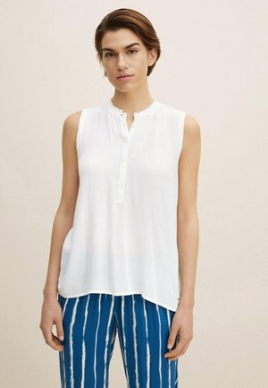 BASIC HENLEY - Blouse - off white