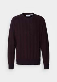 BRAD HERRINGBONE - Pullover - dark navy dark burgundy