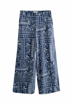 Next, Broek - navy blue ecru print