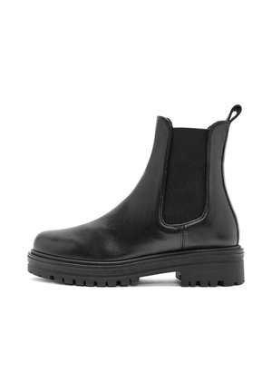 Enkellaarsjes met plateauzool - black