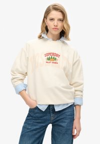 Superdry & Co TRAVEL SOUVENIR LOOSE CREW  - Sweater - cream