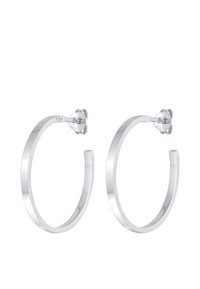 Orecchini a cerchio in argento sterling caratterizzati da un design elegante e rotondo con una finitura lucida e una chiusura posteriore sicura.