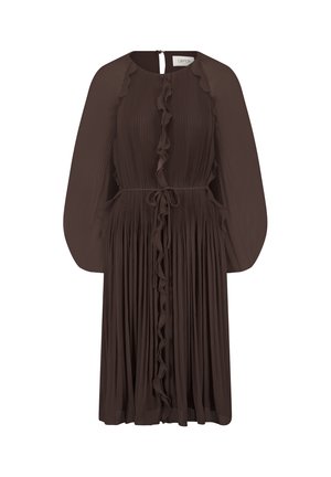 Cartoon, CARTOON MIT RÜSCHEN CHIFFONKLEID - Robe de jour - dunkelbraun