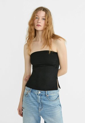Stradivarius BANDEAU WITH SIDE VENTS  - Top - black