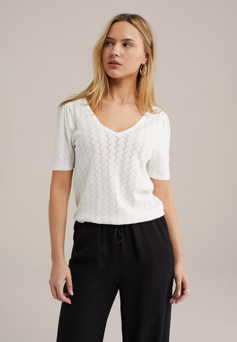 WE Fashion Apdrukāts T-krekls - white