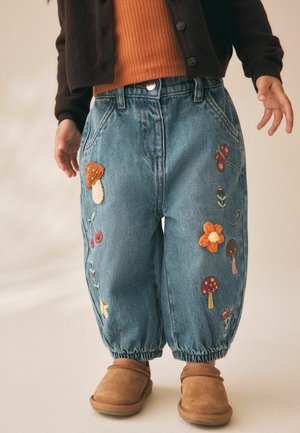 Next, REGULAR FIT - EMBROIDERED BARREL JEANS . - Relaxed fit jeans - mushroom  floral