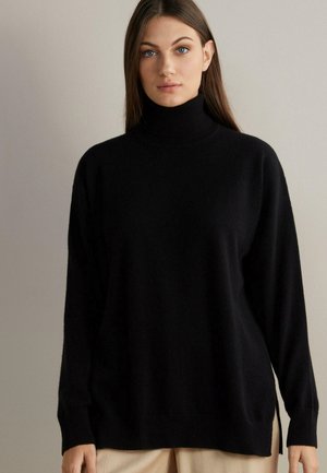 ROLLKRAGEN AUS ULTRASOFT MIT SCHLITZEN - Pullover - black