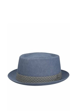 Lierys, HOUNDSTOOTH RIBBON PORK PIE STOFFHUT UNISEX - Hat - blau