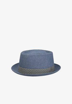 Lierys, HOUNDSTOOTH RIBBON PORK PIE STOFFHUT UNISEX - Hat - blau