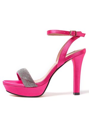 Sandali con plateau - fucsia
