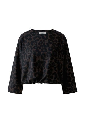 Oui, SWEATSHIRT SCUBA - Sweatshirt - dk brown grey