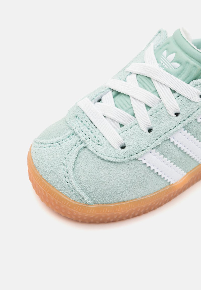 adidas gazelle silver green womens adidas Originals Gazelle Comfort Elastic Laces Infants main image 1