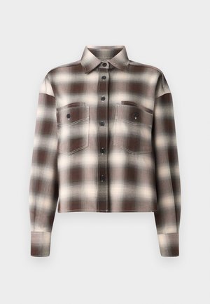 CROPPED FRONT OVERSIZED SHIRT - Paitapusero - dark raisin red