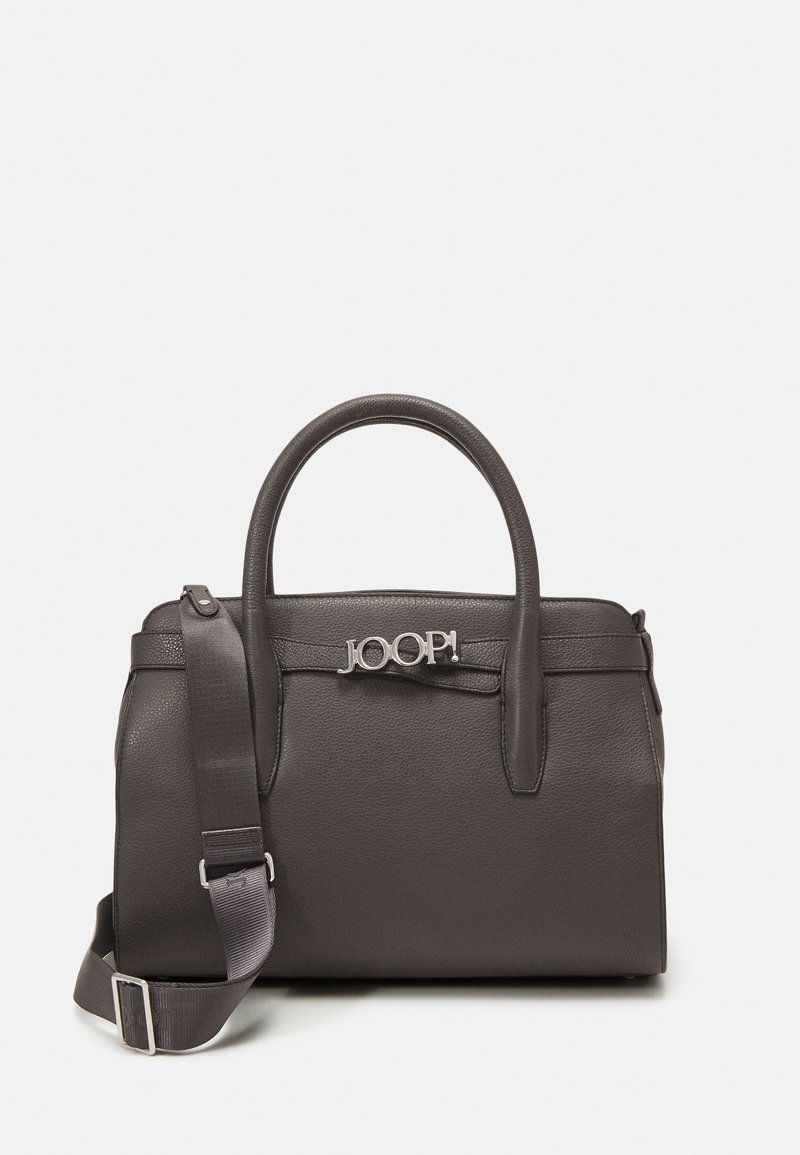 Borsa a mano in pelle grigia con doppi manici e una tracolla regolabile. Caratterizzata dal logo argento "JOOP!" sul davanti e da una superficie texture.