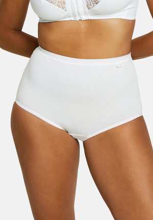 Culotte blanche taille haute en coton lisse. Dispose d'une étiquette logo discrète et d'un design sans coutures pour plus de confort.