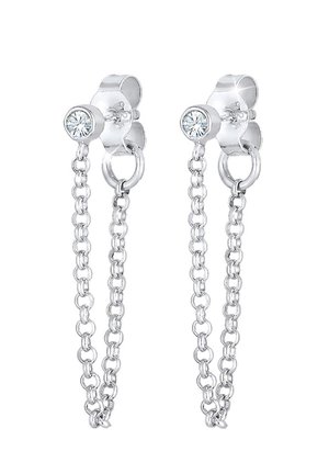 DOUBLE CHAIN - Pendientes - silver-coloured