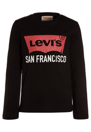 Czarna koszula z długim rękawem z czerwonym logo Levi's i białym napisem "San Francisco" na piersi.