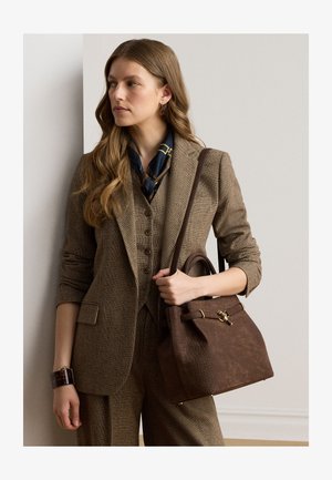 Lauren Ralph Lauren, EMBOSSED NUBUCK LARGE BLAIKE SATCHEL - Τσάντα χειρός - chestnut brown