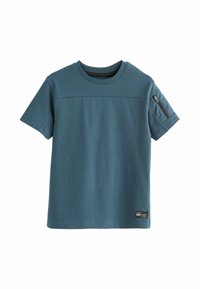 Next - SHORT SLEEVE UTILITY REGULAR FIT - Nyomott mintás póló - mid blue Miniatűr kép 1