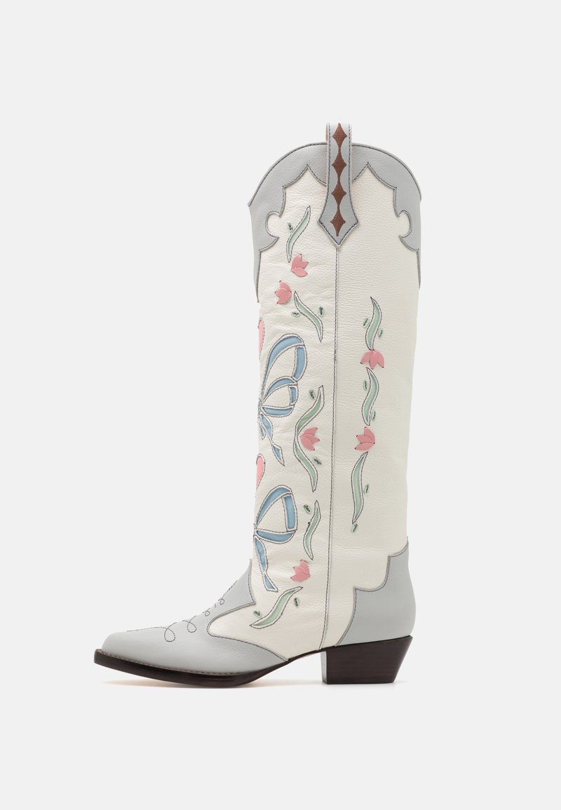 Sophia Webster SHELBY - Kauboi-/mootorrattasaapad - winter white/pastel