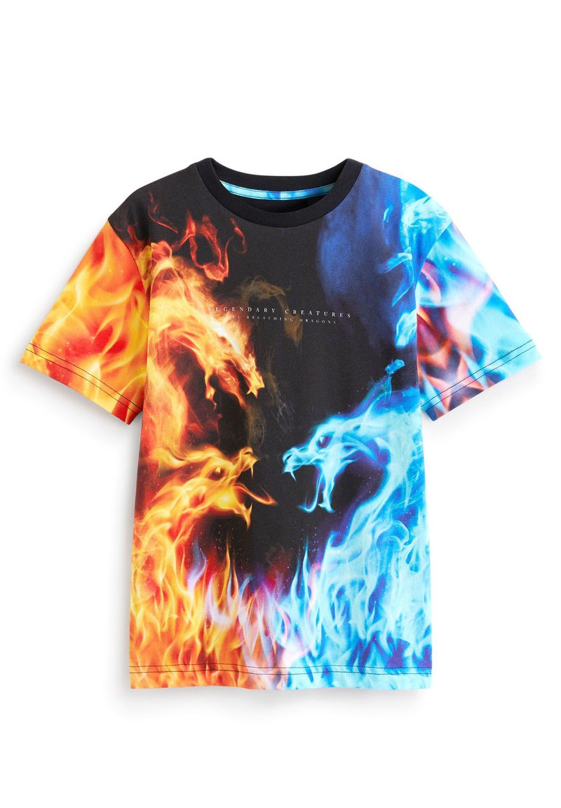 Next - ALL OVER SHORT SLEEVE STANDARD - T-shirts print - black dragon fire, Forstør