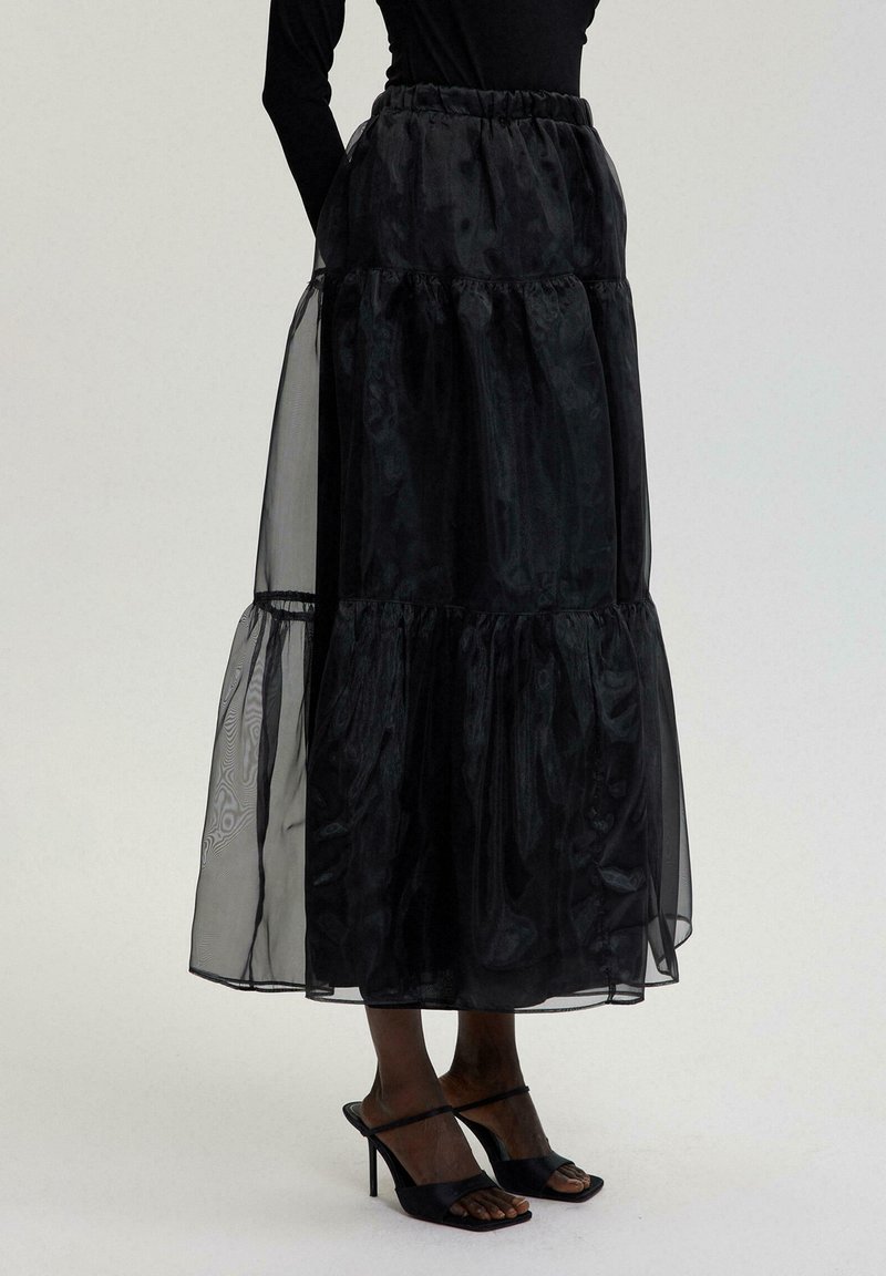 Touché Privé RUFFLED ORGANZE - Gonna lunga - black