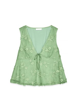 NA-KD FLOWY V-NECK  - Blouse - green