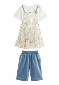 MESH DRESS T-SHIRT AND JEANS SET.  - REGULAR FIT - Šortky - pink floral