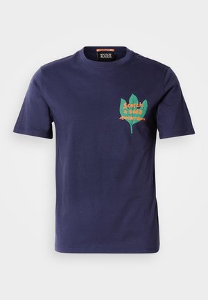 Scotch & Soda REGULAR FIT FRONT BACK - Print T-shirt - peacoat