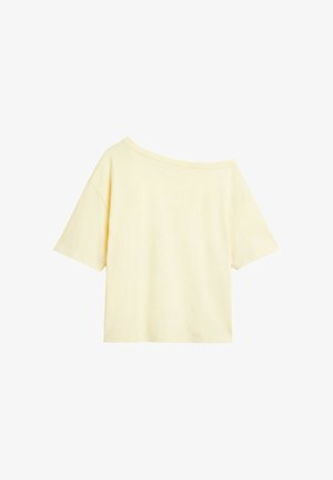 PULL&BEAR, ASYMMETRIC SHORT SLEEVE - T-SHIRT - T-shirt imprimé - yellow