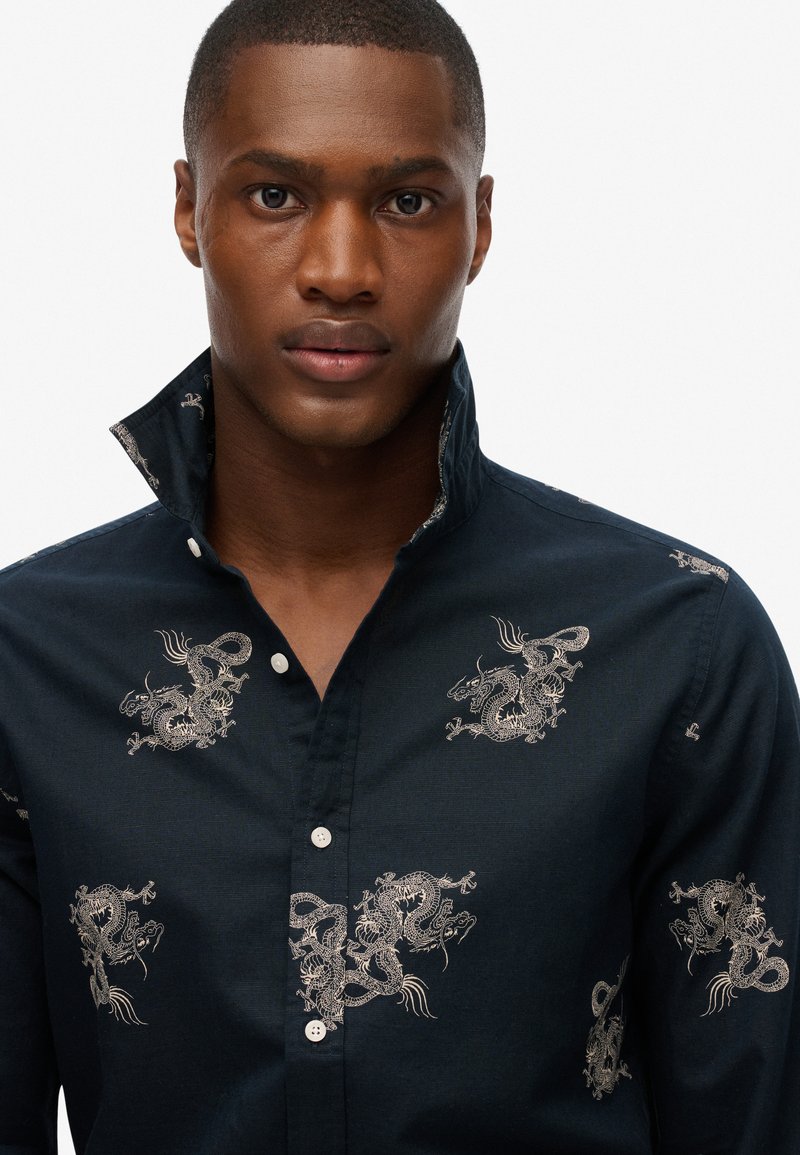 Superdry Co LONG SLEEVE Camisa draconic navy/azul