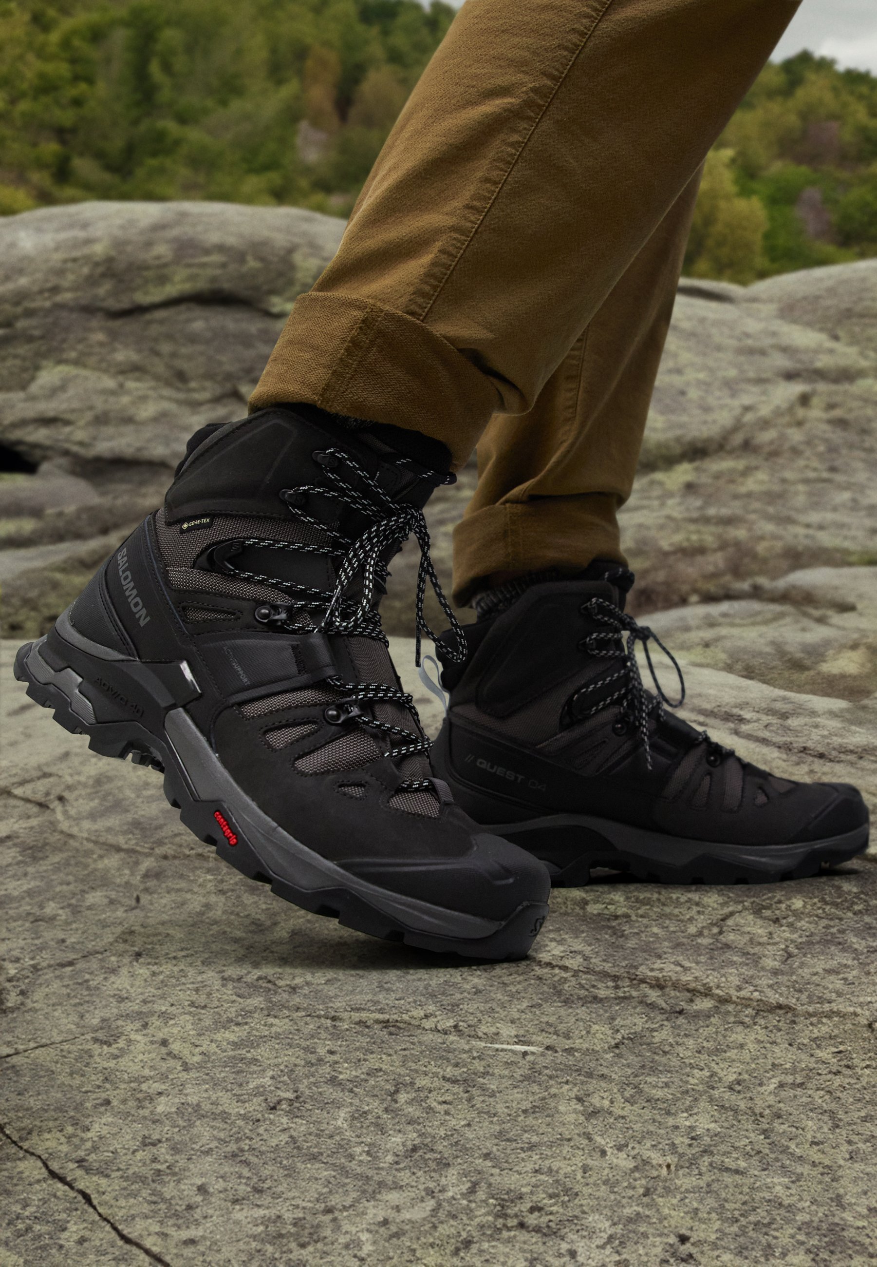 Botas Trekking Salomon Quest Gore-tex Hombre Negras Sale Outlet