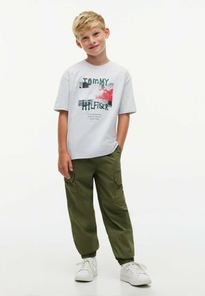 Tommy Hilfiger, TOMMY HILFIGER GRAFFITI LOGO JERSEY T-SHIRT - Print T-shirt - grey heather