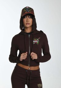 Ed Hardy - LKS CROPPED THRU  - Zip-up sweatshirt - brown Thumbnail Image 1
