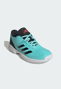 adidas Performance COURT STABIL JR - Tenisové boty na všechny povrchy - flash aqua   core black   cloud white