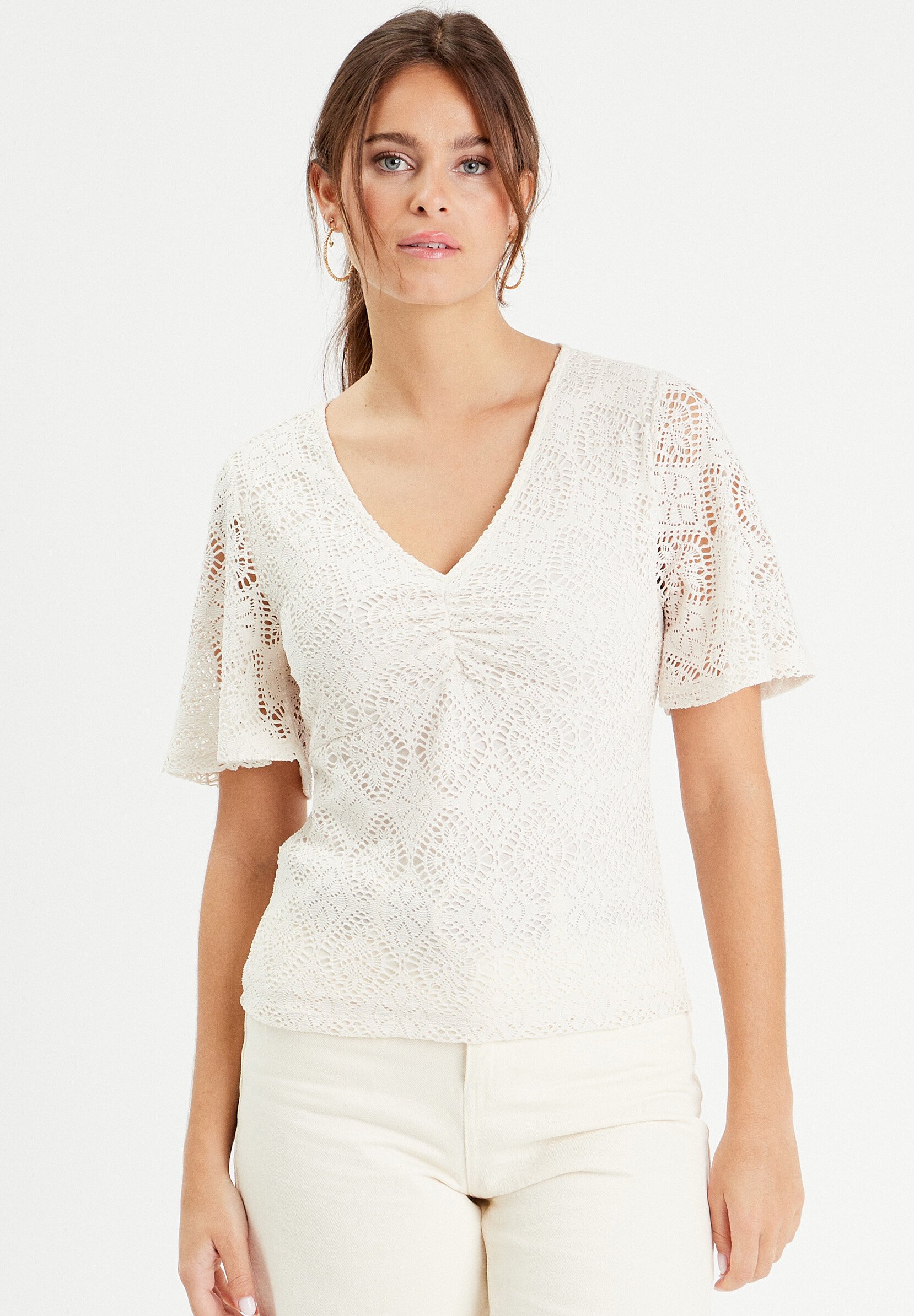 CUPSHE Cache-Couche Sans Manches Col V Femme - Blanc Crème Élégant Et Confortable