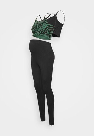 SET - Leggings - black/multi coloured