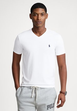 CUSTOM SLIM FIT JERSEY V-NECK T-SHIRT - Tricou basic - white