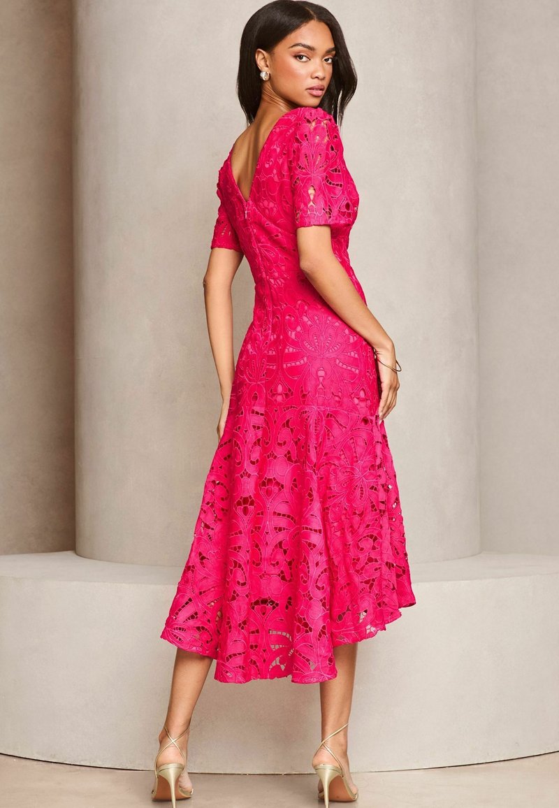 asos pink dress lace Maxi Dress Asos Premium Midi Dress Pink Asos Premium Occasion Lace Midi  Dress 3d Floral Asos Pink