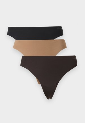 Björn Borg INVISIBLE THONG 3 PACK - String - black/brown/taupe
