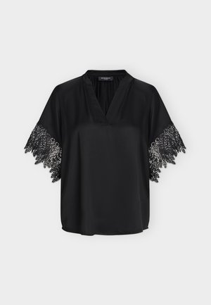 Bruuns Bazaar, KORTHALSIABBWINY BLOUSE - Μπλούζα - black
