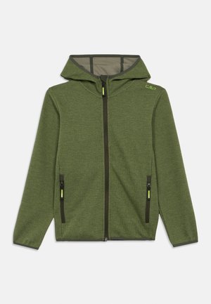 FIX HOOD - Bluză de molton cu fermoar - mela/oil green