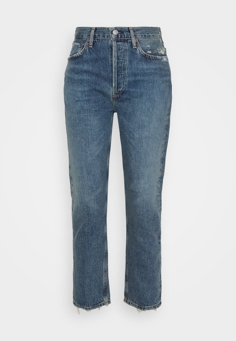 Agolde RILEY - Jeans Straight Leg - frequency medium indigo/blue denim ...