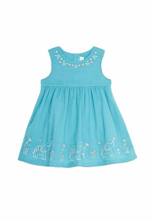 JoJo Maman Bébé SEASHELL EMBROIDERED REGULAR FIT - Freizeitkleid - duck egg blue animals