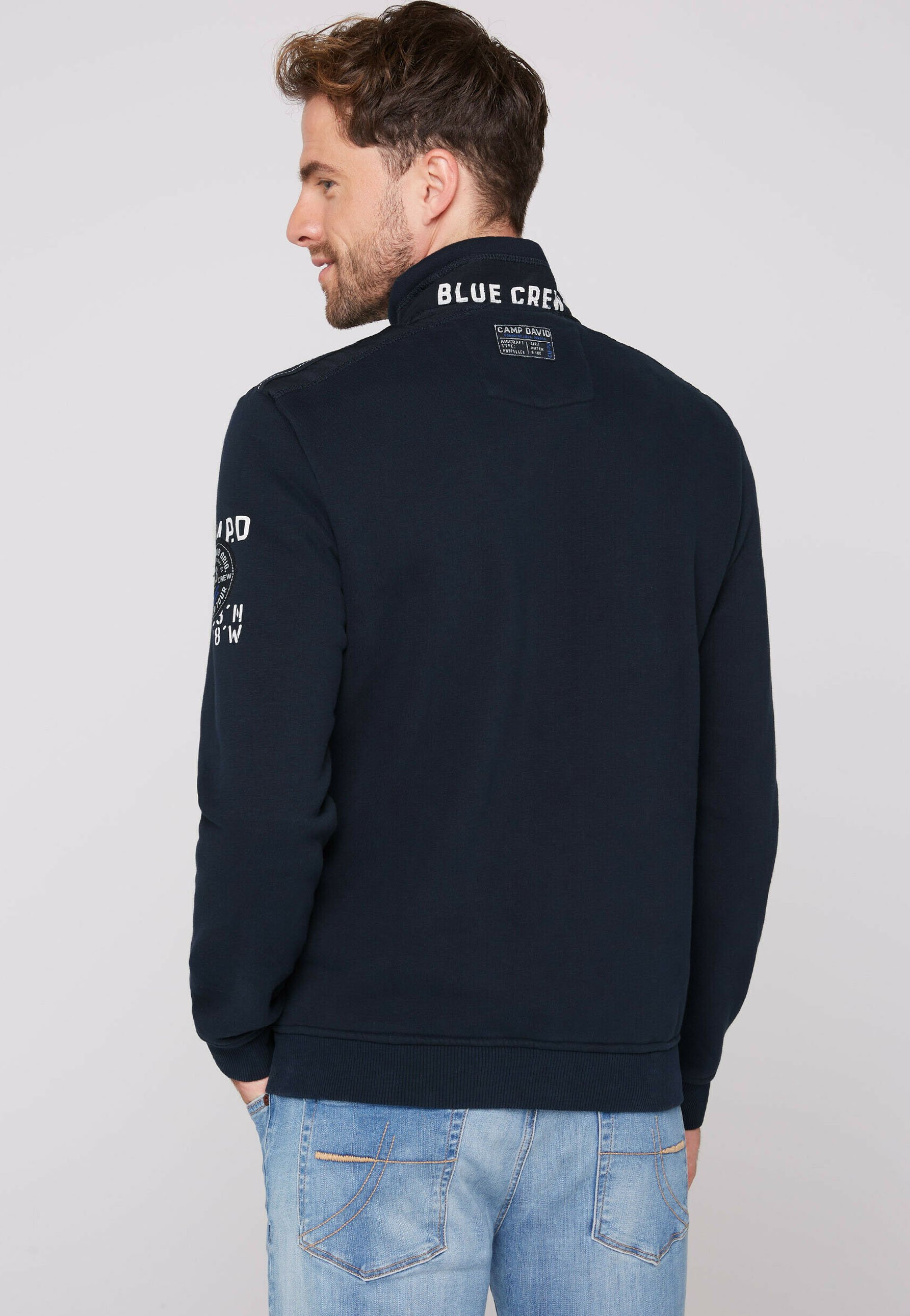 Camp David Zip-up sweatshirt - blue navy/dark blue - Zalando