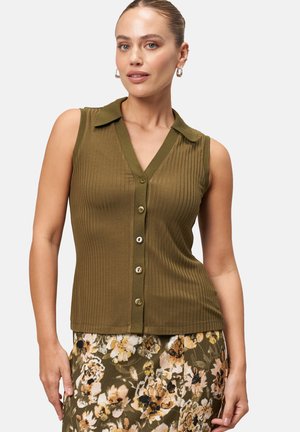 MIT KNOPFLEISTE - Waistcoat - dark olive