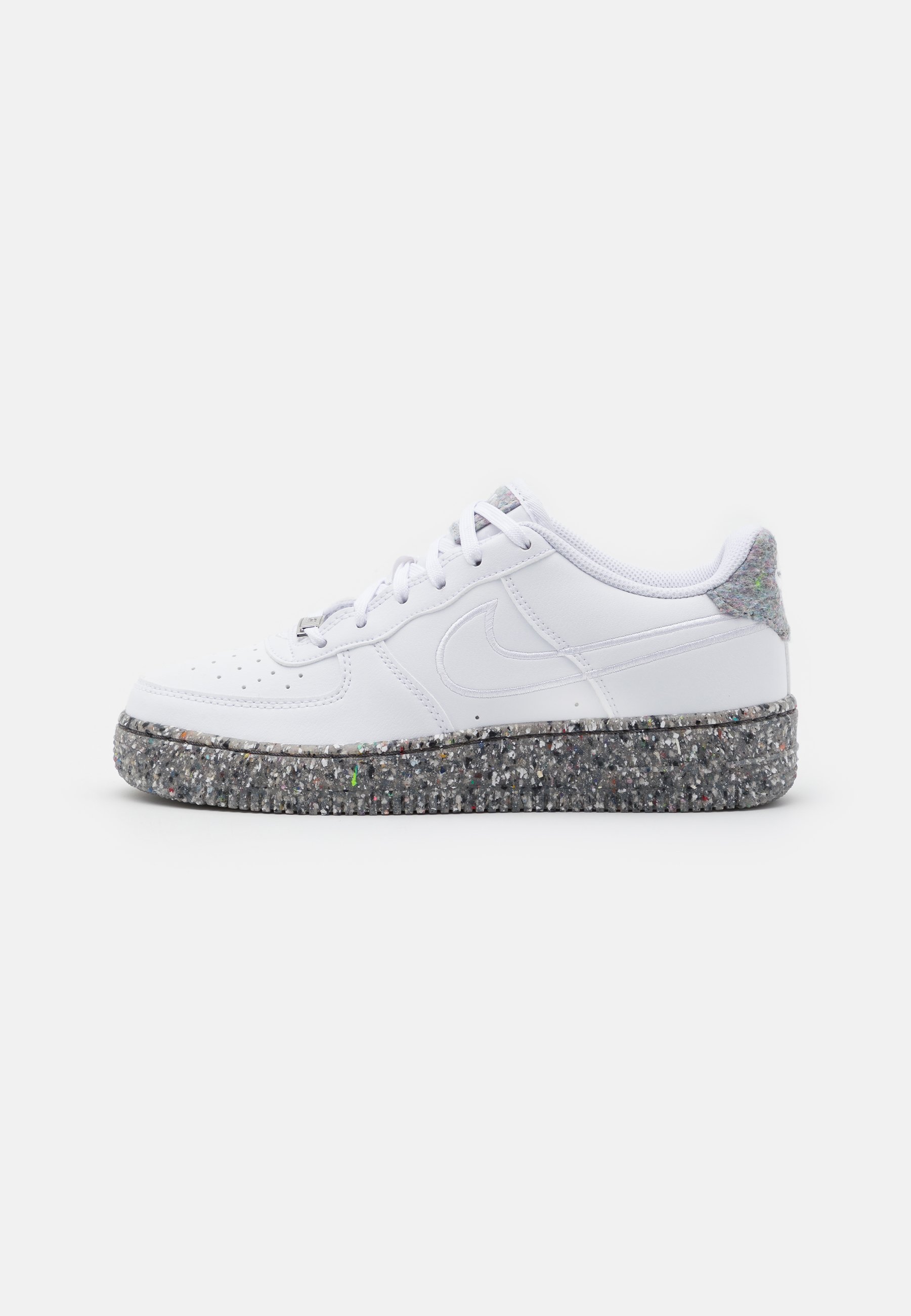 nike white & silver air force 1 essential trainers